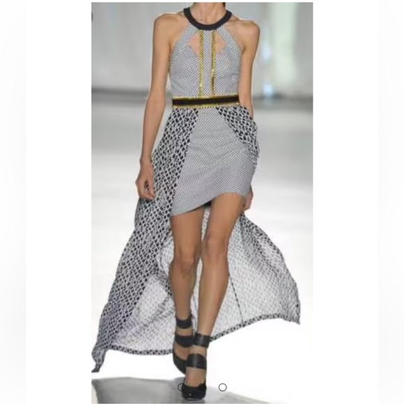 SASS & BIDE RUNWAY WOMEN'S BLUE INVINCIBLE EMBELLISHED PIQUÉ CREPE MAXI DRESS - Picture 4 of 17